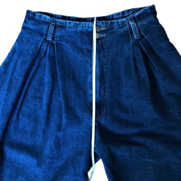 Vintage 90s very high waist baggie studs & zippers embelished denim jeans pants - Picture 7 of 16